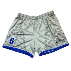 Nike Running Dri Fit Shorts Grey Southwest Print Womens Size Small with Number 6